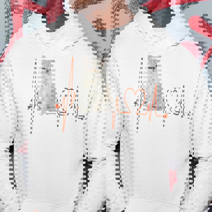 ゴールデンチンチラ ペルシャ猫 ハートビート Ekg I Love My Cats パーカー 面白い贈り物