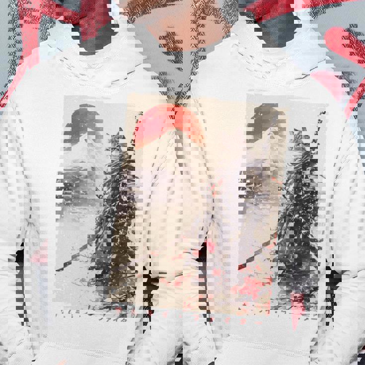 サムライ 猫戦士 浮世 墨絵 猫 サムライ 長袖tシャツ パーカー 面白い贈り物