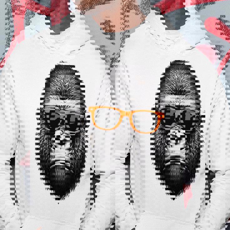 サングラスをかけたクールなゴリラグラフィックアート 長袖tシャツ パーカー 面白い贈り物