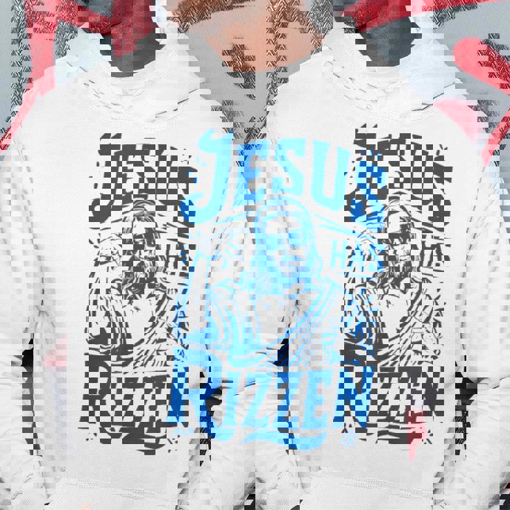 ジーザス・ハズ・リズン・ファニー・ジーザス・ミームリズ・ヤング・クリスチャン パーカー 面白い贈り物