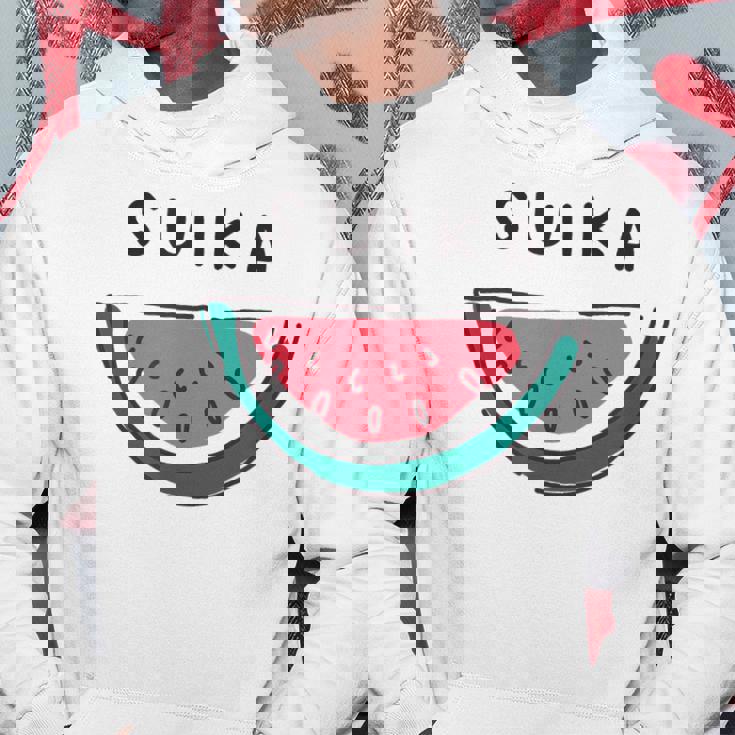 スイカuika 果物 すいか フルーツ スイカ好き かわいい おしゃれ シンプル パーカー 面白い贈り物