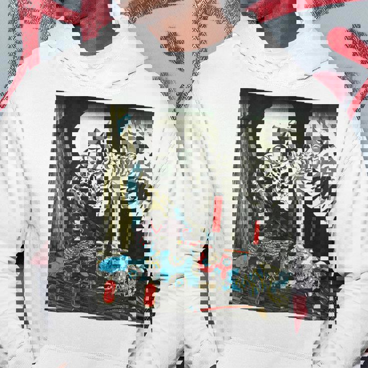 スケルトン 妖怪 歌川 国芳 日本美術 ハロウィン 相馬の古内裏 善知安方忠義伝 バックプリント パーカー 面白い贈り物