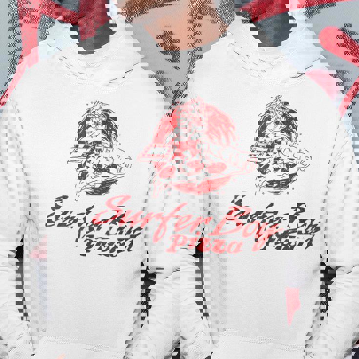 ストレンジャー・シングス サーファーボーイ ピザ 広告 サーフ デリバリー レトロ パーカー 面白い贈り物