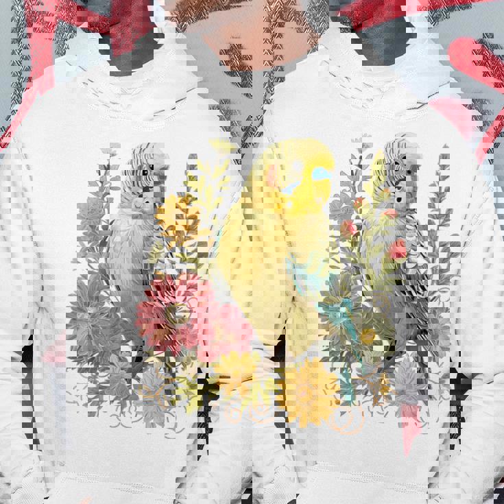 セキセイインコ 鳥 ママ セキセイインコ オウム ヴィンテージフラワー パーカー 面白い贈り物