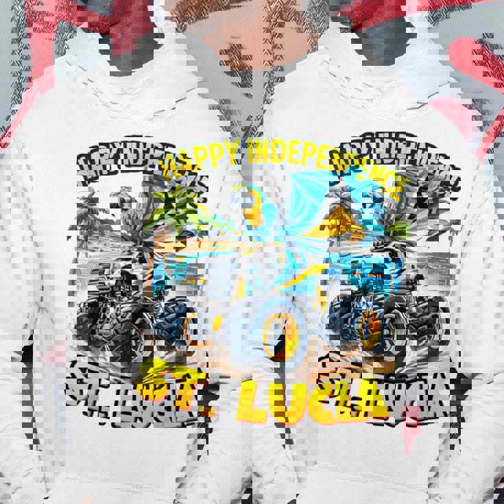 セントルシア 独立 モンスタートラックフラッグ キッズ ガールズ ティーン パーカー 面白い贈り物