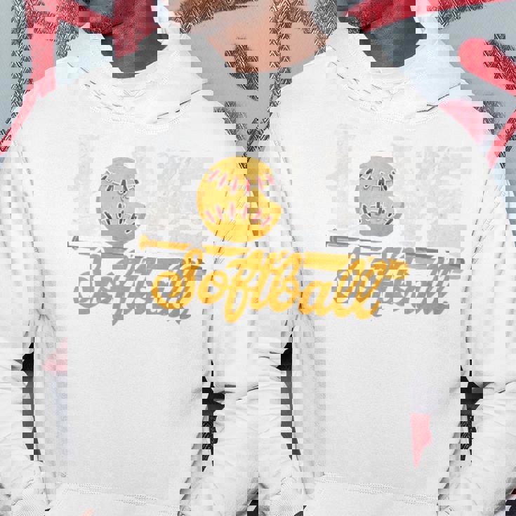 ソフトボール好き スポーツボール ラブ ソフトボール チームメイト 野球 長袖tシャツ パーカー 面白い贈り物