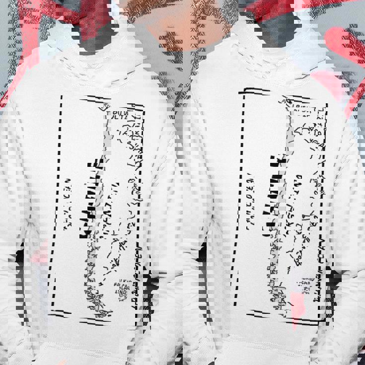 チリと近隣諸国の手描き黒線地図 パーカー 面白い贈り物