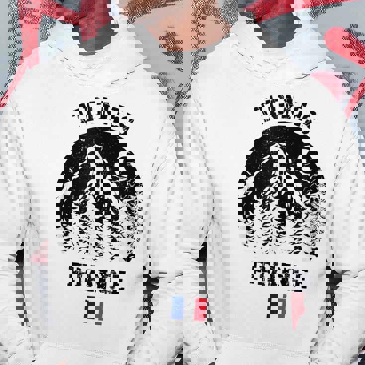 ティニュ フランス アルプス スキー場 アルペンスキー フランス国旗 パーカー 面白い贈り物