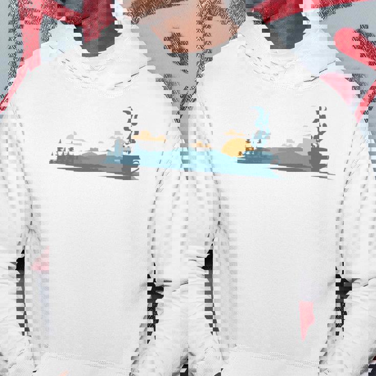 ティーカップのシルエットと黄昏のシーン 長袖tシャツ パーカー 面白い贈り物