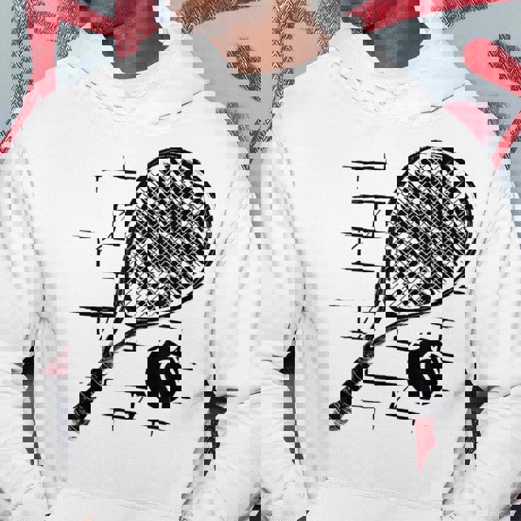 テニスラケット ボール シルエット 面白い スポーツ選手 コーチファン パーカー 面白い贈り物