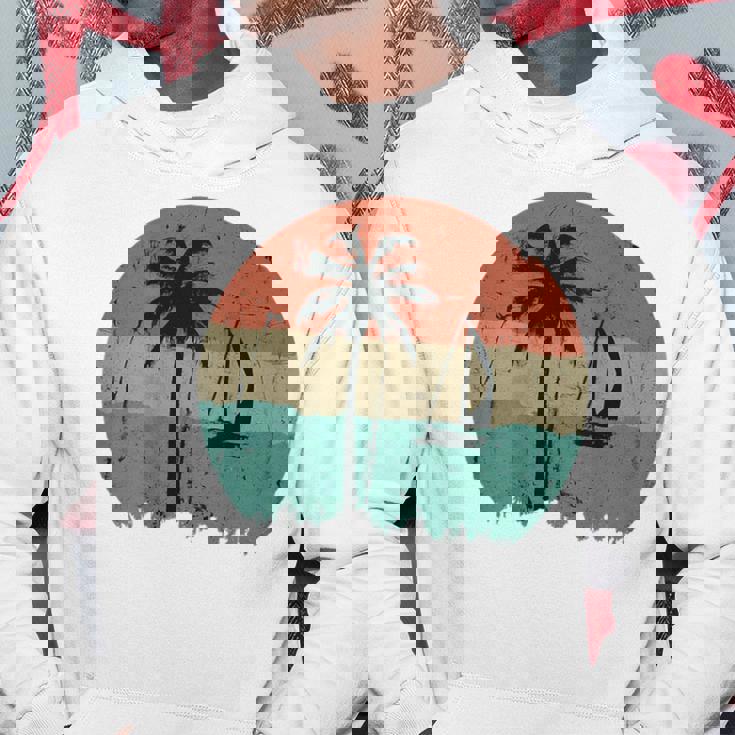 トロピカル ビーチ ヤシの木 ヴィンテージ レトロ 70年代 80年代 航海 パーカー 面白い贈り物