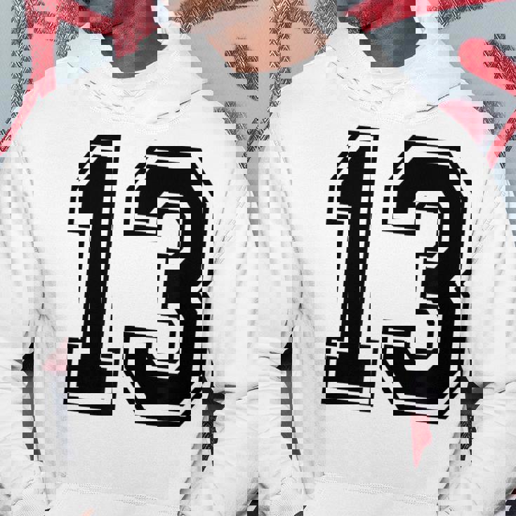 ナンバー13 カレッジスポーツチーム 黒文字 パーカー 面白い贈り物