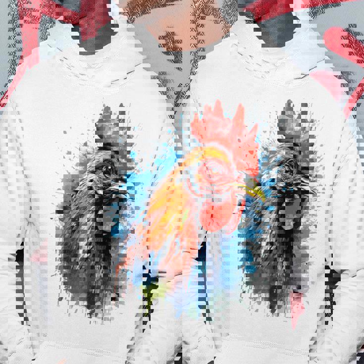 ニワトリ 動物 絵画 グラフィック 抽象 カラフル チキン パーカー 面白い贈り物