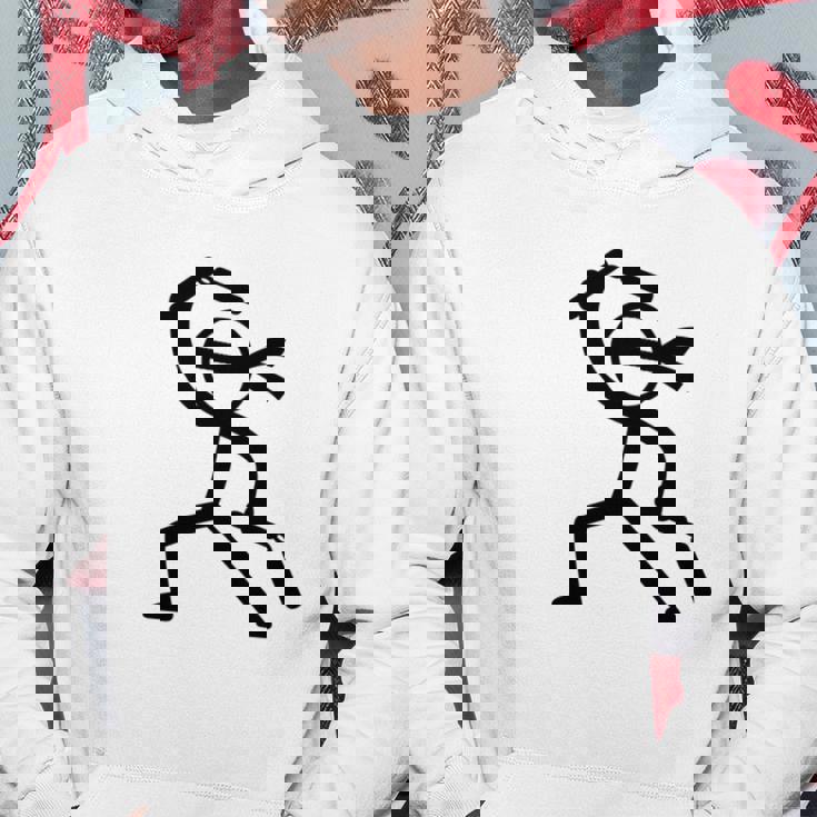 ヌンチャク棒人間クリップアートグラフィック 長袖tシャツ パーカー 面白い贈り物