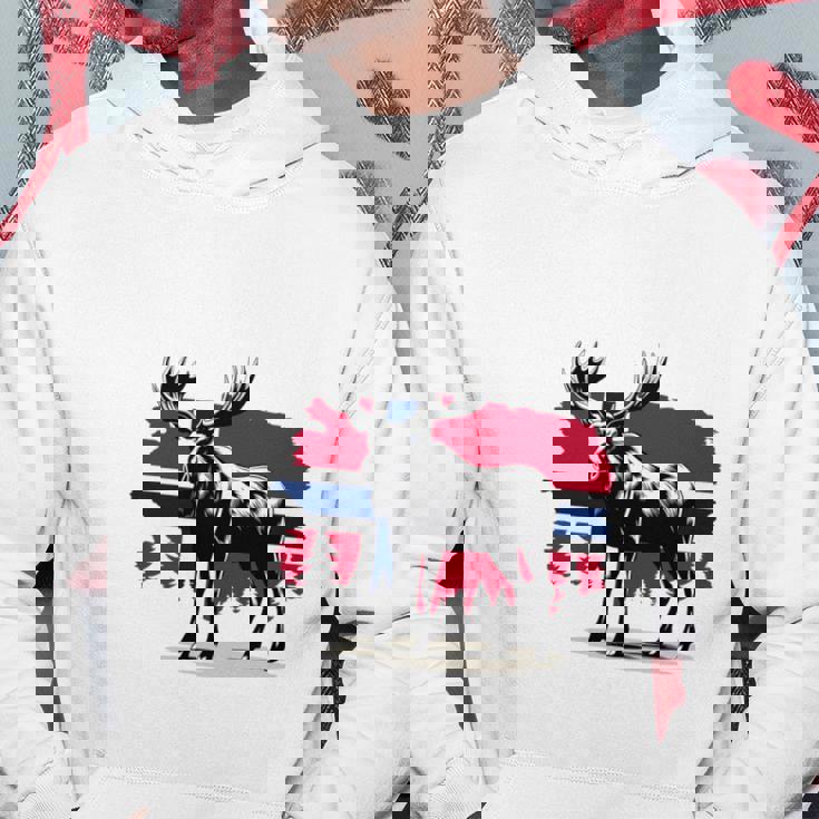 ノルウェー デザイン ヘラジカ ノルウェー国旗 自然 服装 北欧 長袖tシャツ パーカー 面白い贈り物