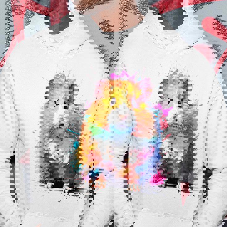 ハムスター 動物 カラフル モチーフ 抽象 アート 絵画 ハムスター パーカー 面白い贈り物