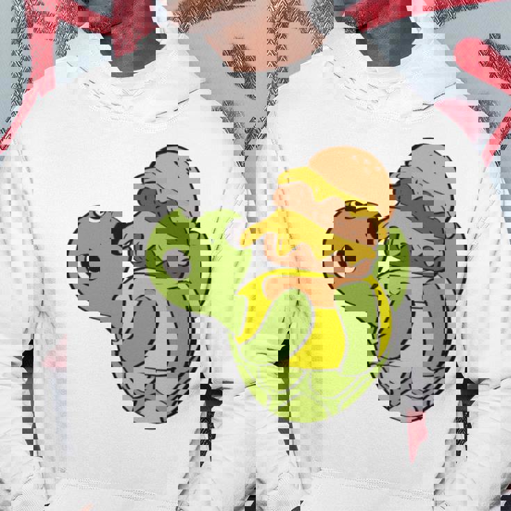 ハンバーガーを食べるかわいいカメ 面白いハンバーガー 長袖tシャツ パーカー 面白い贈り物