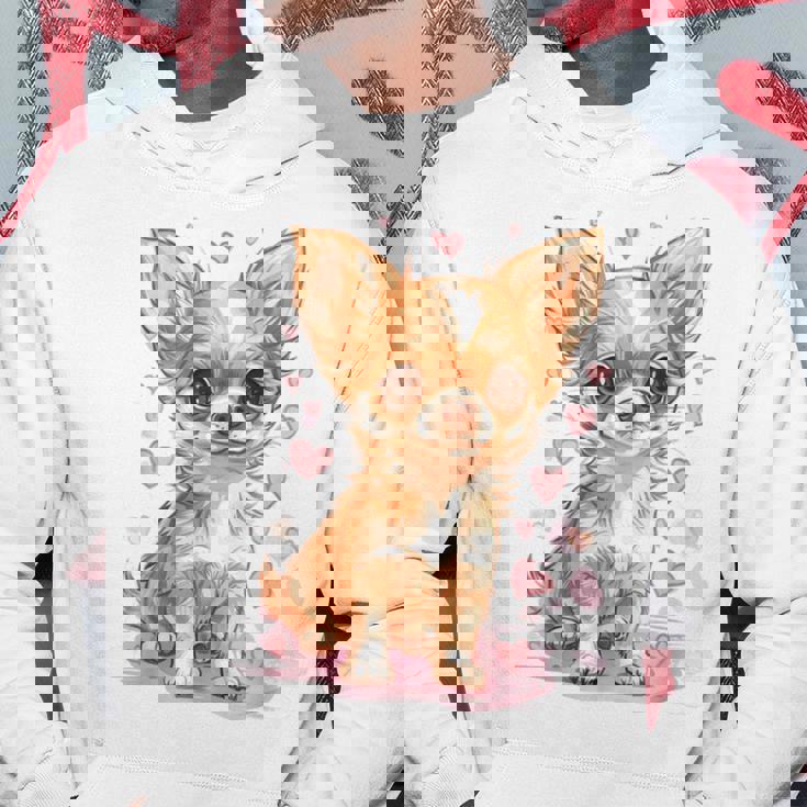 ハートに囲まれた愛らしいチワワ パーカー 面白い贈り物