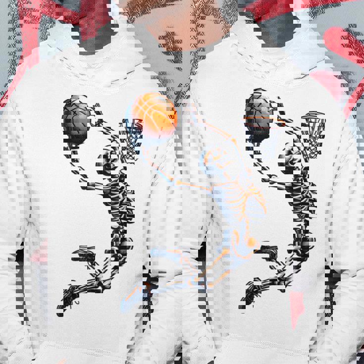 バスケットボール スケルトン ハロウィン 男性 男の子 バスケットボール ハロウィン パーカー 面白い贈り物