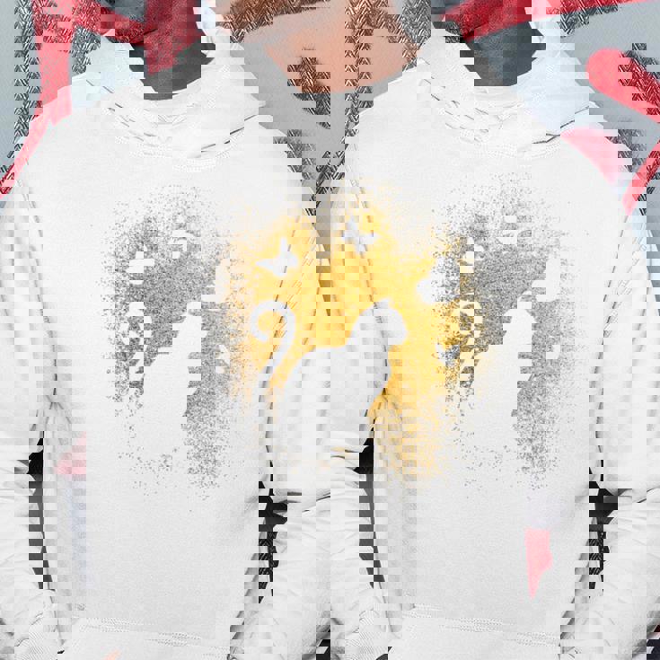 バックプリントの猫のシルエット パーカー 面白い贈り物