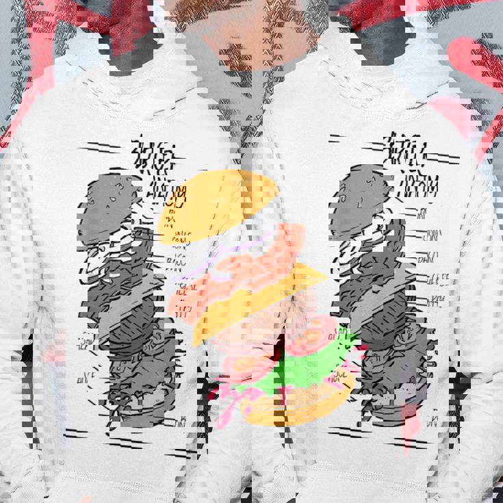 バーガー 解剖 成分 チーズバーガー ハンバーガー パテ パーカー 面白い贈り物