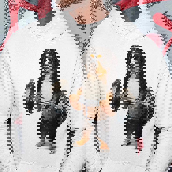 バーニーズマウンテンドッグ ウェイトリフティング フィットネスジム パーカー 面白い贈り物