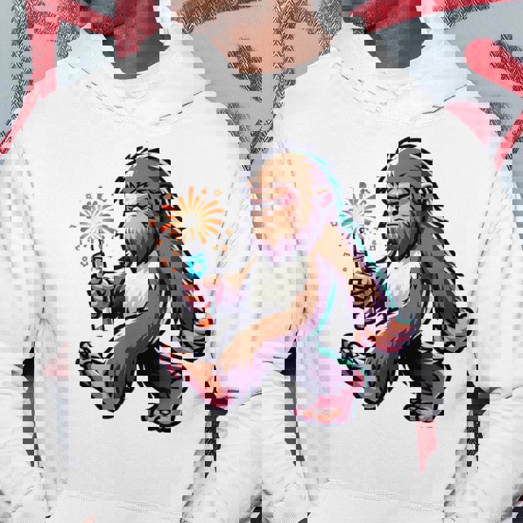 ビッグフット 7月4日 花火 愛国的なアメリカ国旗 サスカッチ パーカー 面白い贈り物