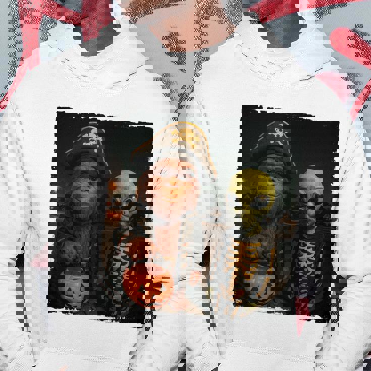 ビッグフットエイリアン 面白い ハロウィン トリック ドア カメラビュー 長袖tシャツ パーカー 面白い贈り物