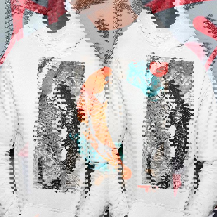 ビンテージ グラフィティ 錦鯉 魚 鯉 長袖tシャツ パーカー 面白い贈り物