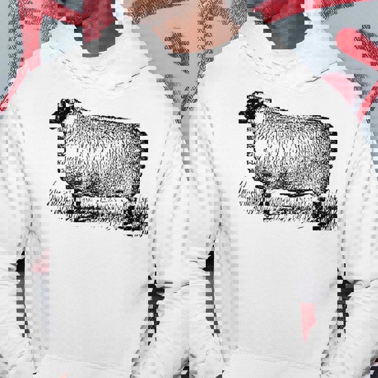 ビンテージ羊の描画 パーカー 面白い贈り物