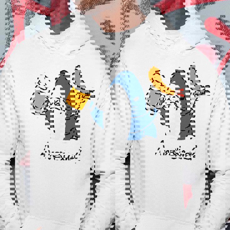 ビールとエビフライとサメ色付き パーカー 面白い贈り物