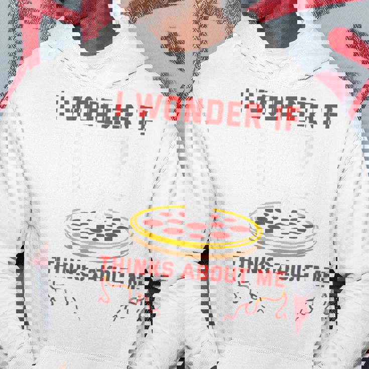 バックプリント ピザも私のことを考えているのかな パーカー 面白い贈り物