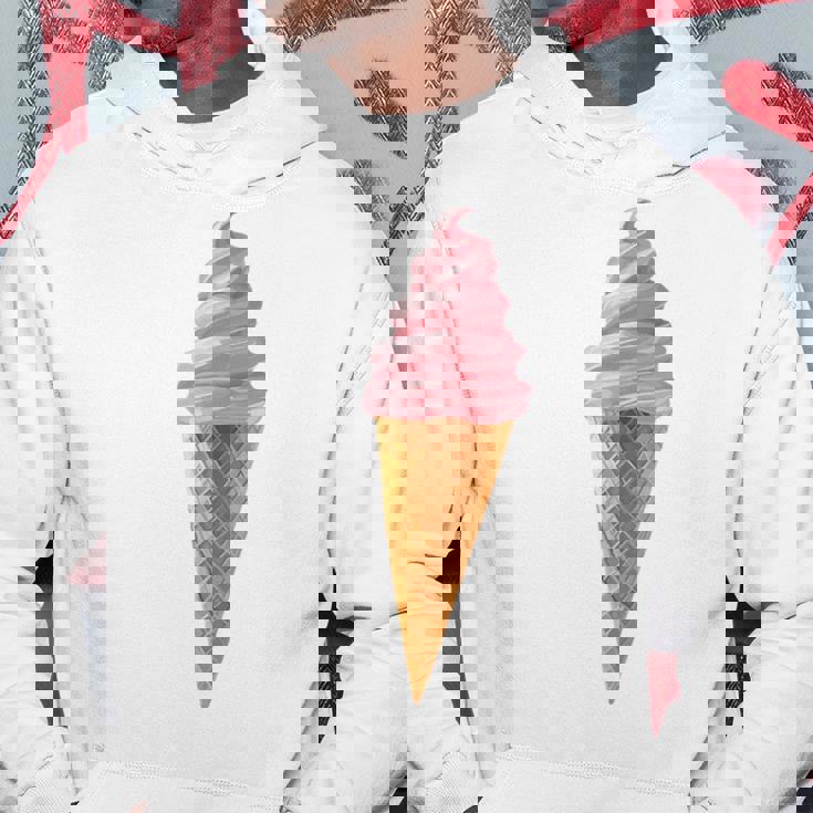 ピンク ソフトサーブ ストロベリー アイスクリーム コーン パーカー 面白い贈り物