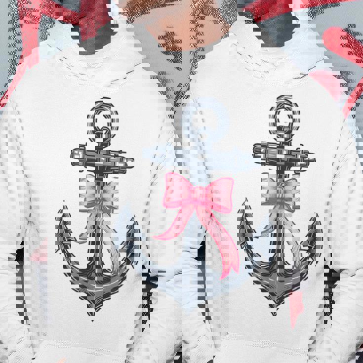 ピンクリボンボウコケット付きマリンアンカー。 パーカー 面白い贈り物