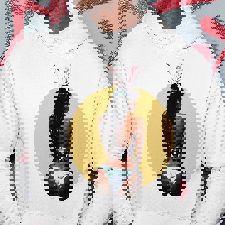 ピンナップ セクシー ブラウンスキン イースターバニー ガールズ ヴィンテージ メンズ レディース 長袖tシャツ パーカー 面白い贈り物