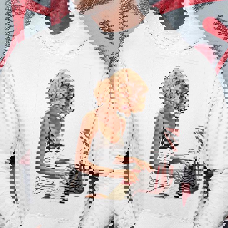 ピンナップガール ピアノ ピアニスト ヴィンテージ 長袖tシャツ パーカー 面白い贈り物