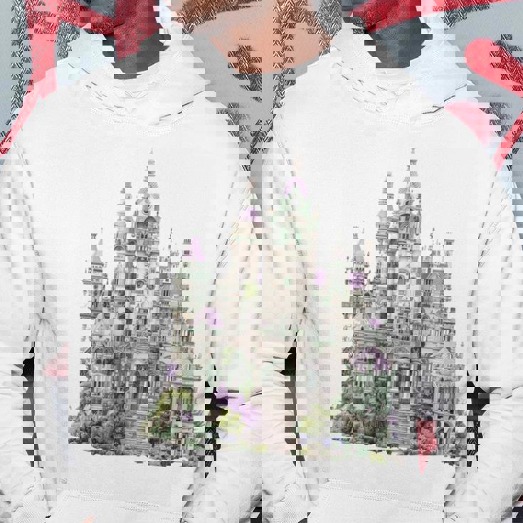 ファンタジーゴシックヴィクトリア朝の城 長袖tシャツ パーカー 面白い贈り物