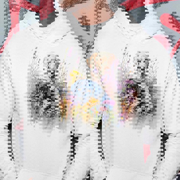 フローラルワイルドフラワー 犬 ラブラドールレトリバー パーカー 面白い贈り物