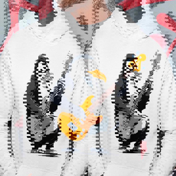 ベースギターを弾くペンギン ペンギン パーカー 面白い贈り物