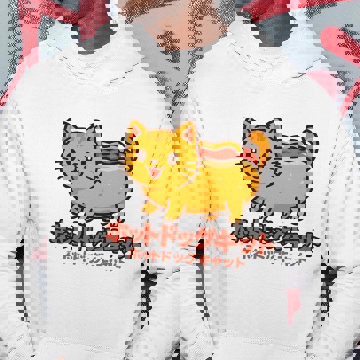 ホットドッグ 猫 かわいい 和 面白い 食べ物 動物 長袖tシャツ パーカー 面白い贈り物