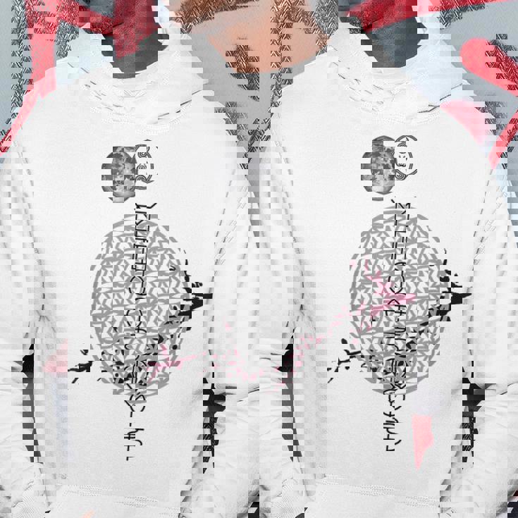 ホツマ文字 ヲシテ文字 フラワーオブライフ とほかみえみため とほかみゑひため 桜 月 アウワ 開運 言霊 宇宙 お守り パーカー 面白い贈り物