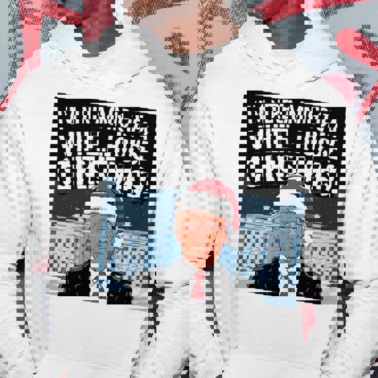 ホワイトハウスのクリスマス・トランプ・ファニー・ホリデーを夢見ている 長袖tシャツ パーカー 面白い贈り物