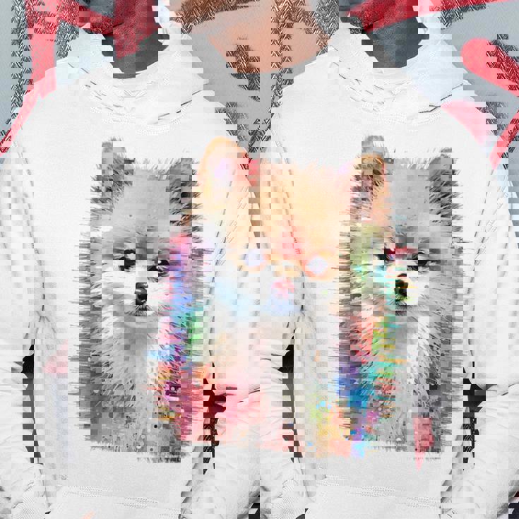 ポメラニアン 抽象画 グラフィック 絵画 動物 ポメラニアン パーカー 面白い贈り物