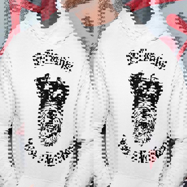 ミニチュアシュナウザー 私のセラピストは鼻が濡れています パーカー 面白い贈り物