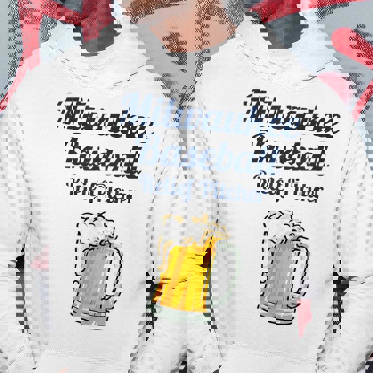 ミルウォーキービールと野球リリーフピッチャー パーカー 面白い贈り物