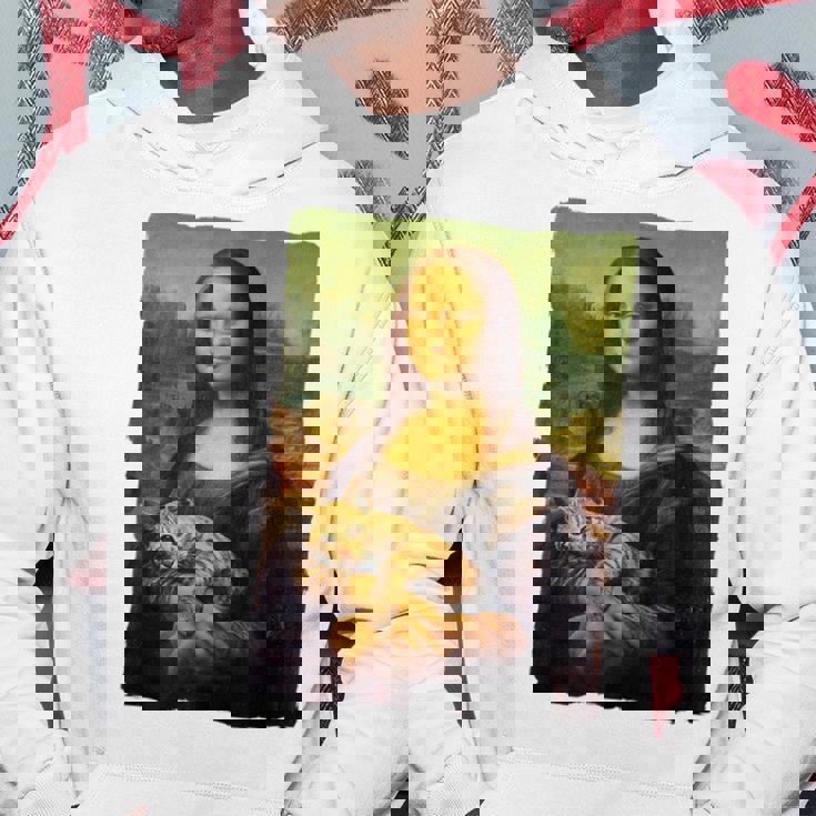 モナ・リザとオレンジ色の猫 面白いアートの絵 パーカー 面白い贈り物