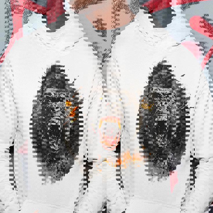 モンキー ゴリラ シルバーバック アニマル スプラッシュ グラフィティ アート パーカー 面白い贈り物