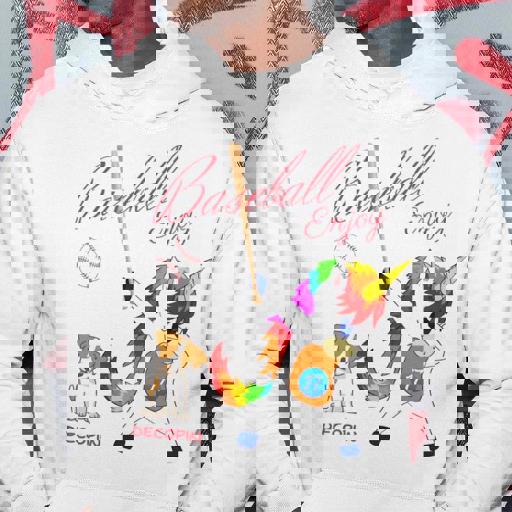 ユニコーン 野球 デコピン 長袖tシャツ パーカー 面白い贈り物