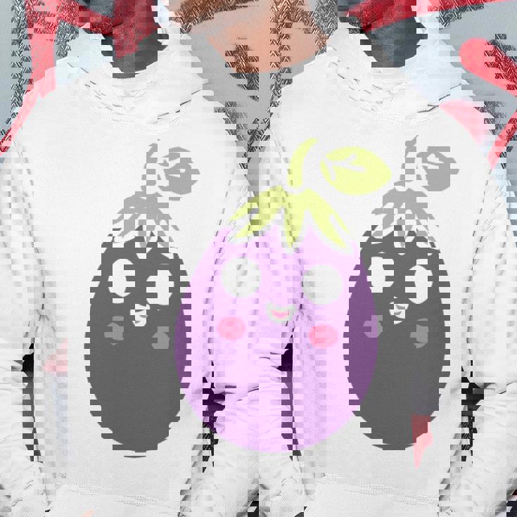 ユーモアフードナスのシンプルなナス 長袖tシャツ パーカー 面白い贈り物