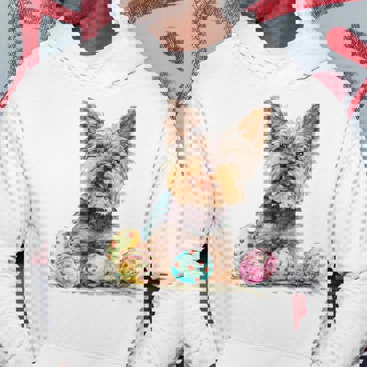 ヨーキー ヨークシャーテリア 犬種 ハッピーイースター メンズ レディース パーカー 面白い贈り物